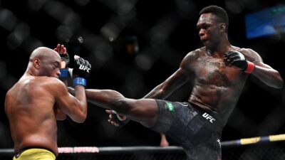 Israel Adesanya Kicking Anderson Silva