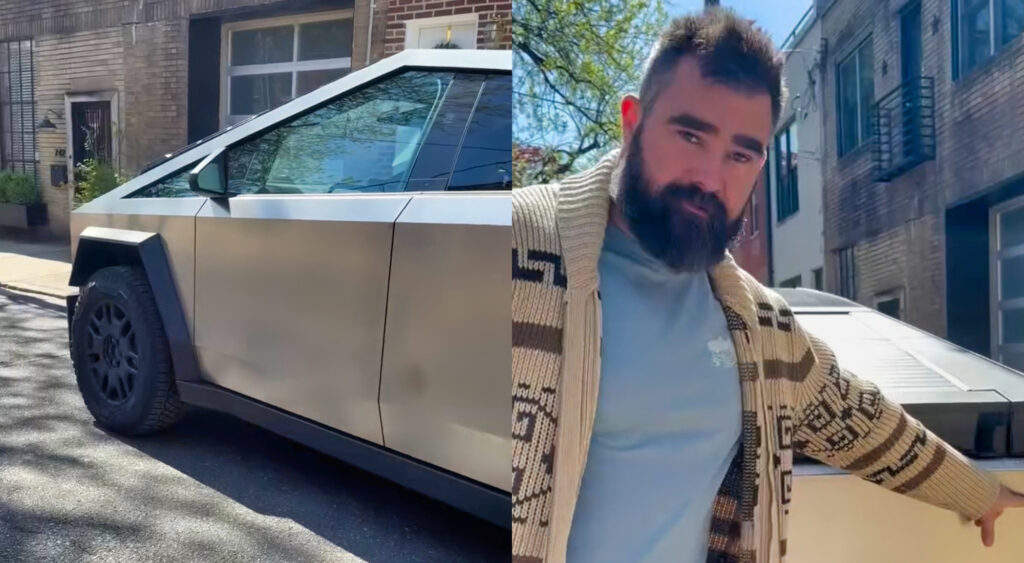 Jason Kelce Showed Off The Most Epic Way To Troll The Dallas Cowboys On His New Cybertruck