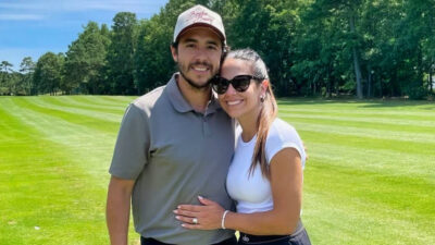 Johnny Gaudreau and his wife Meredith (Photo via