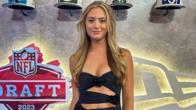 Kelley Levis, sister of Will Levis, posing at NFL Draft