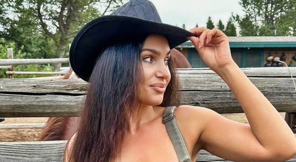 Molly Qerim in a cowboy hat.