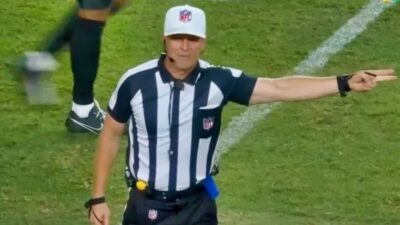 NFL ref calling penalty on the New England Patriots