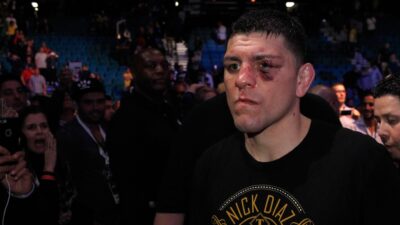 Nick Diaz leaves the arena after losing to Anderson Silva