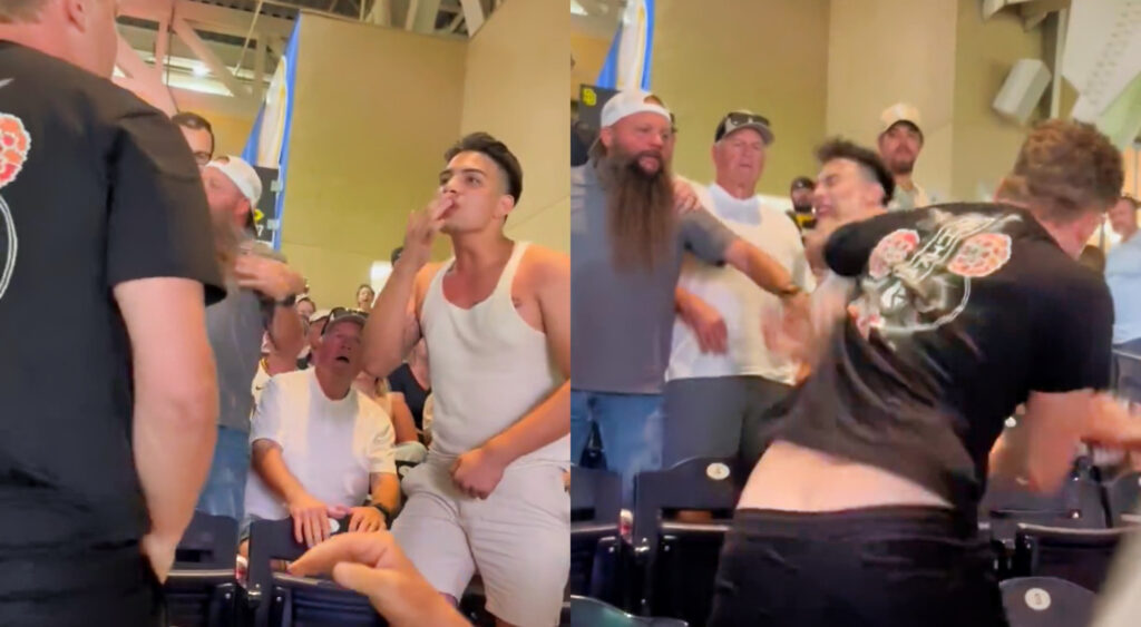 Fans fighting at San Diego Padres game