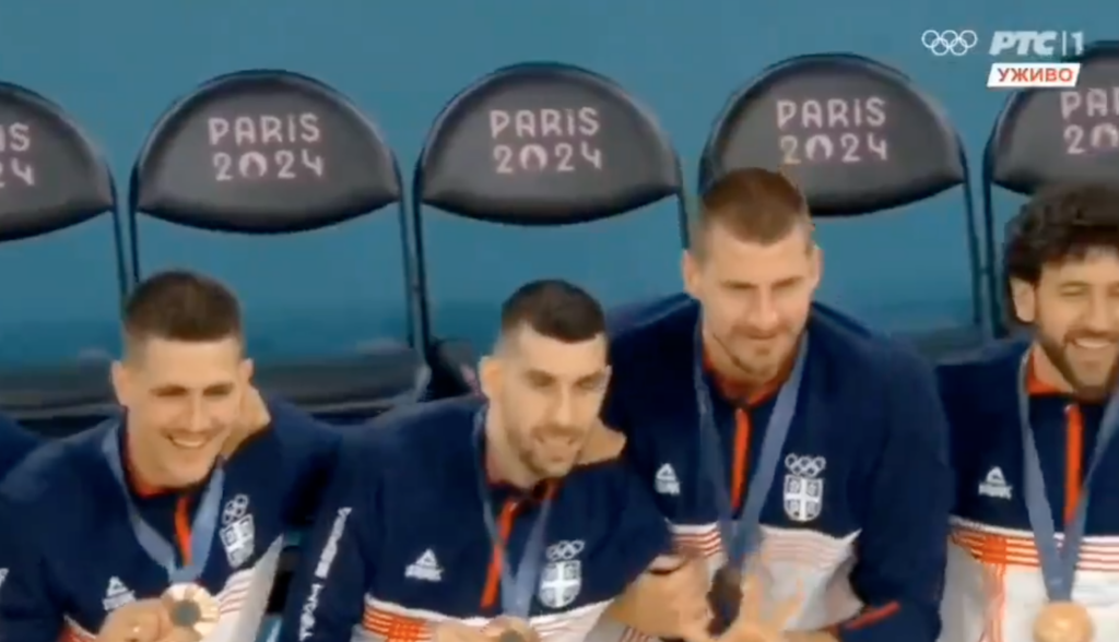 Nikola Jokic and teammates