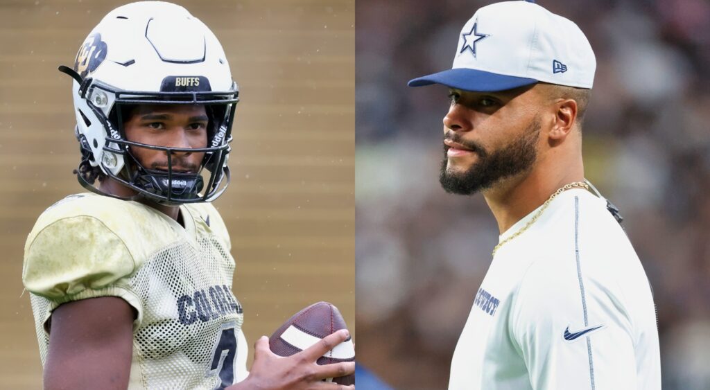 Shedeur Sanders and Dak Prescott