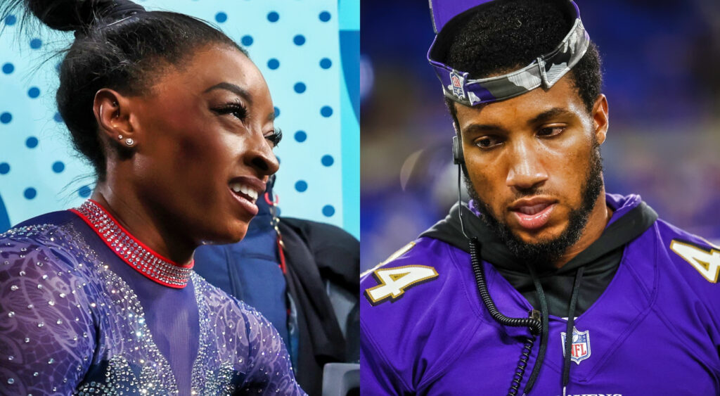 Photos of Simone Biles and Marlon Humphrey