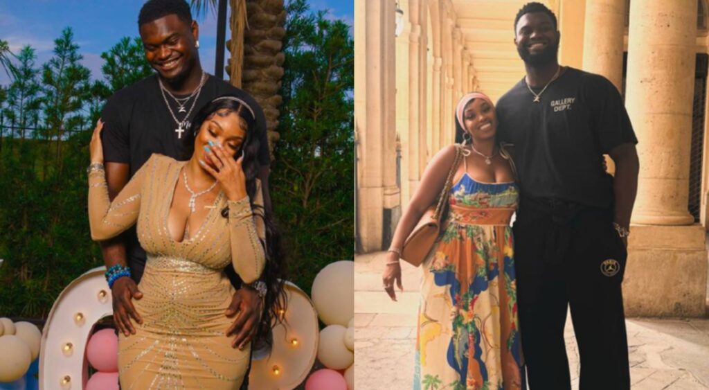 Zion Williamson with his baby mama Ahkeema