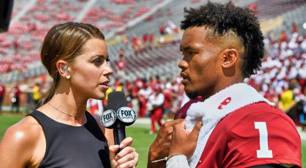 Holly Sonders interviewing Kyler Murray