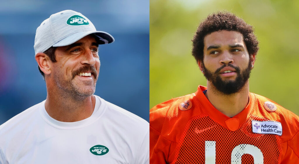 2024 NFL Headlines: Aaron Rodgers[L] and Caleb Williams [R]