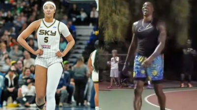 Photos of Angel Reese and Dwight Howard