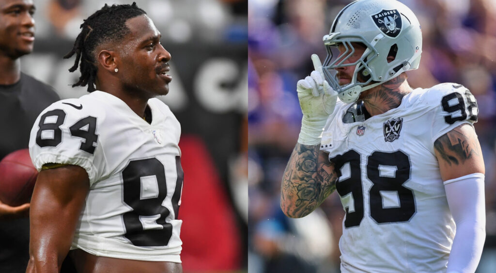 Photos of Antonio brown and Maxx Crosby in Raiders uniform