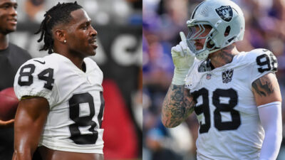 Photos of Antonio brown and Maxx Crosby in Raiders uniform