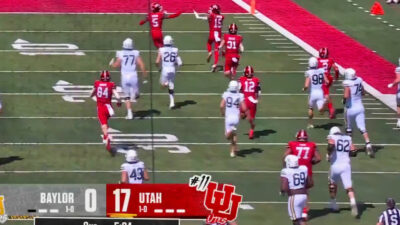 Utah scoring touchdown vs. Baylor Bears