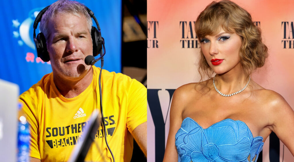 Photos of Brett Favre and Taylor Swift