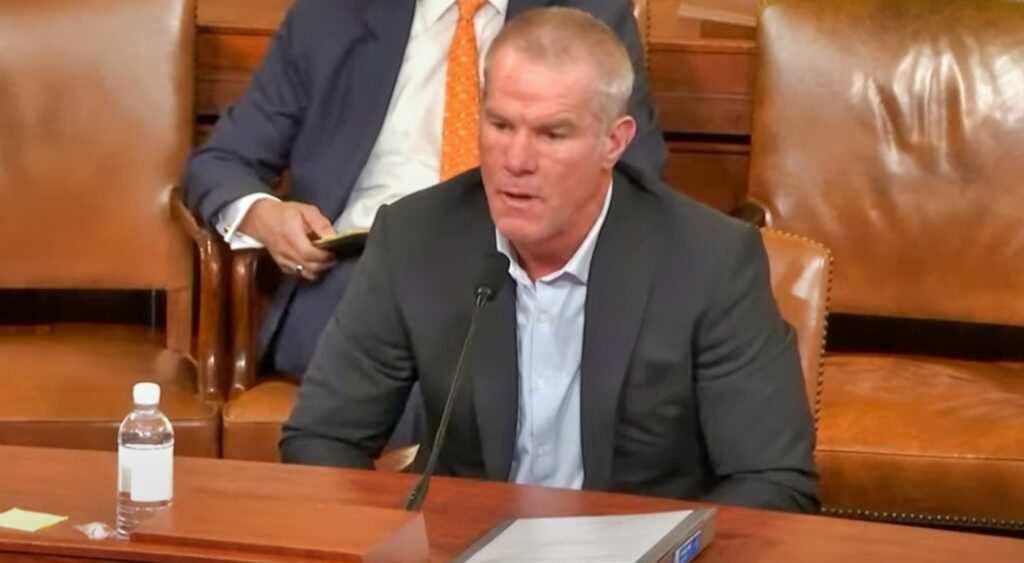 Brett Favre during a hearing