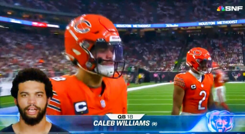 Caleb Williams during his SNF player intro.