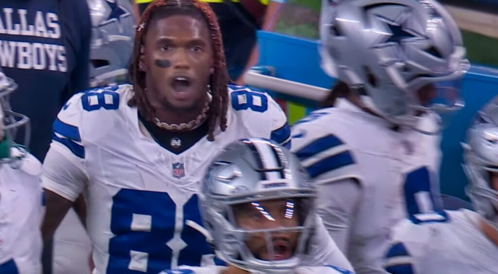 CeeDee Lamb on sidelines with Dak Prescott