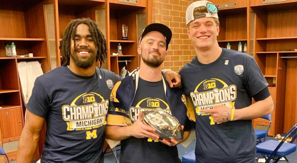 Donovan Edwards, Connor Stalions, and JJ McCarthy (Photo via cstalions/IG)