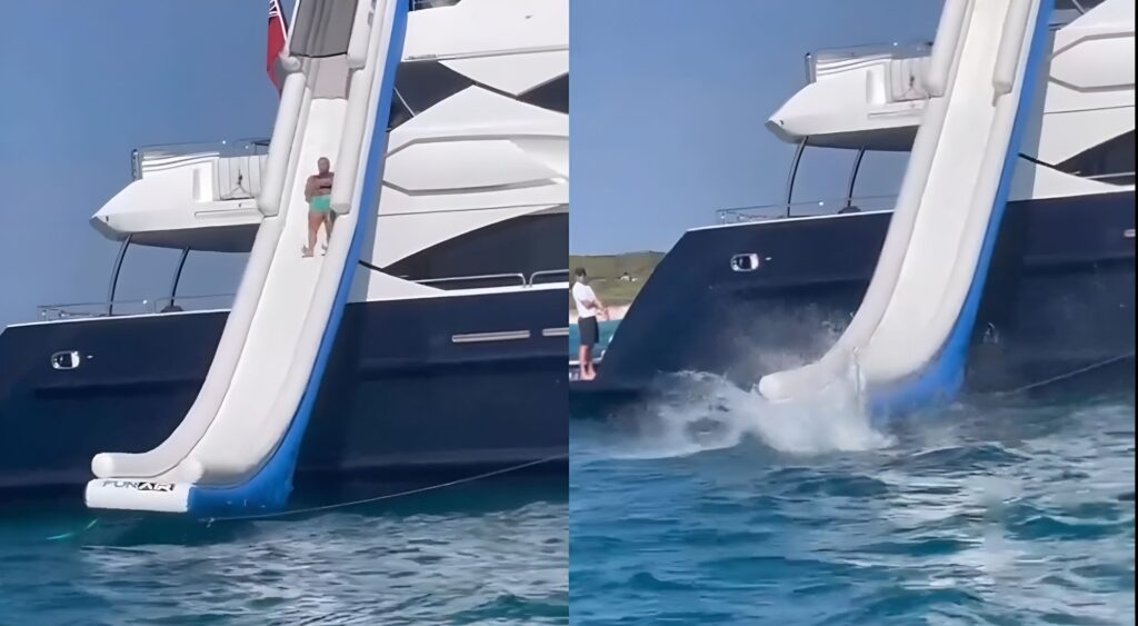 Conor McGregor slides off a yacht