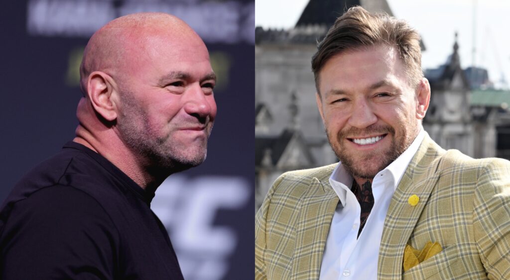 Conor McGregor reacts to Dana White visiting his pub