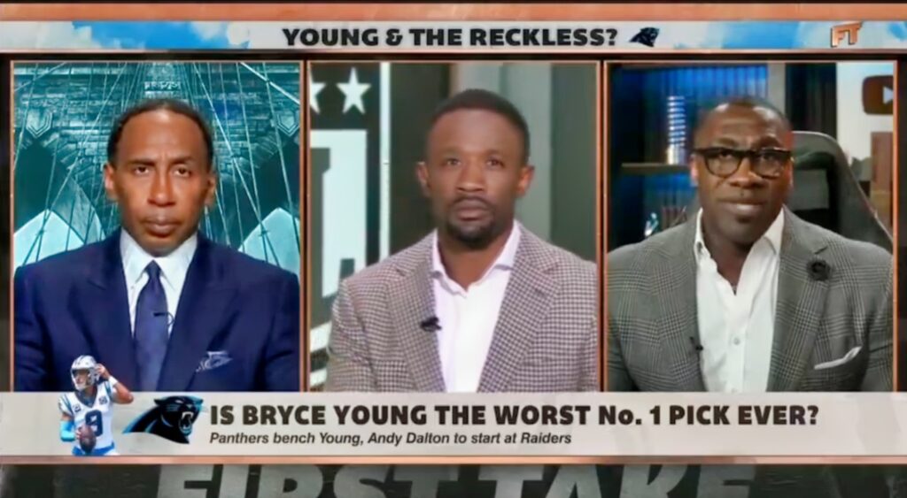 Domonique Foxworth Shannon Sharpe and Stephen A Smith on First Take