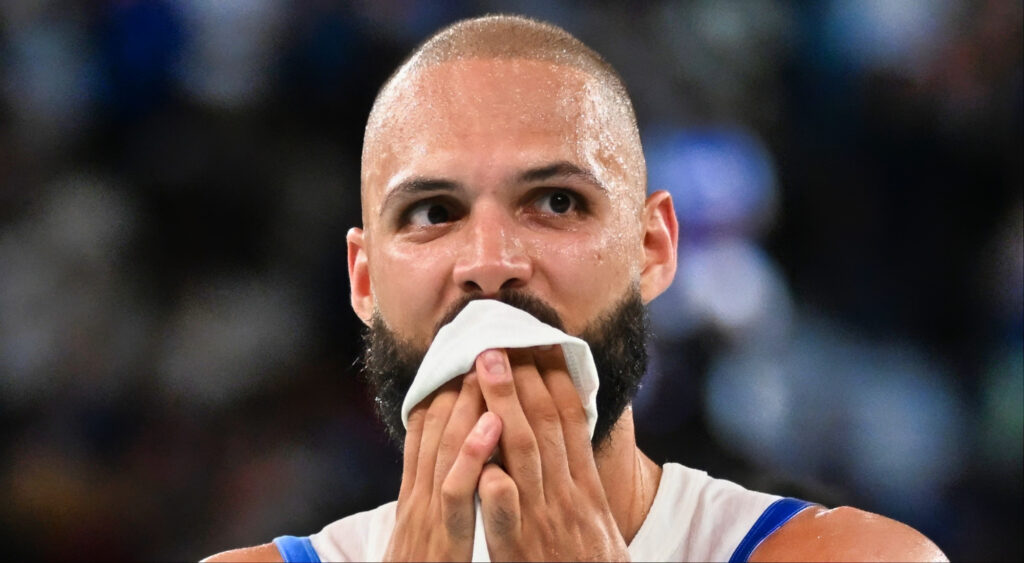 Evan Fournier reacts.