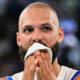 Evan Fournier reacts.