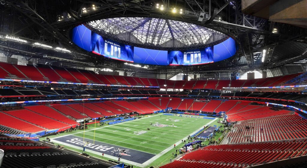 Mercedes-Benz Stadium before Super Bowl LII