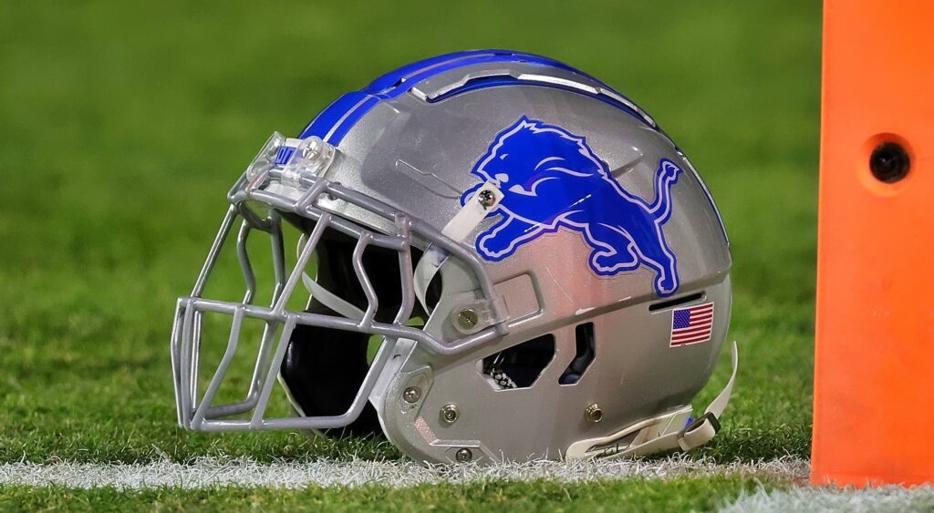 Detroit Lions helmet. Lions legend Joe Schmidt recently passed away