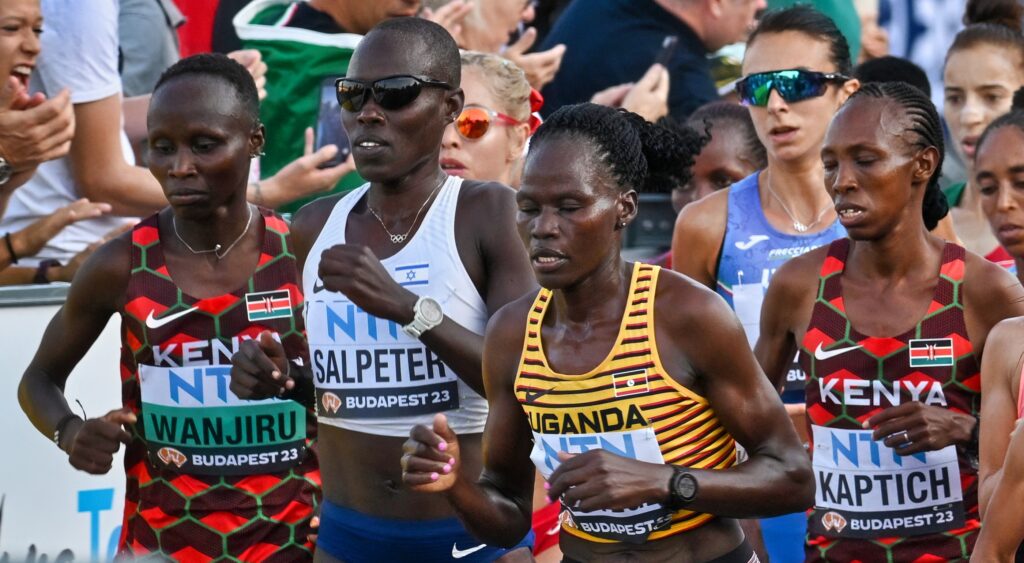 Rebecca Cheptegei running during race