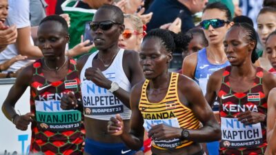 Rebecca Cheptegei running during race