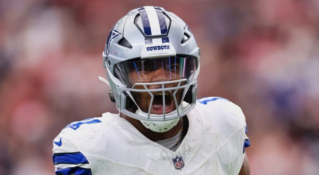 Micah Parsons of Dallas Cowboys looking on.