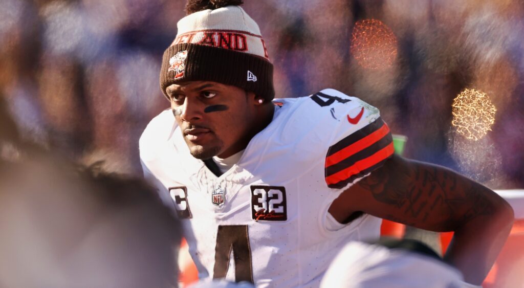 Deshaun Watson in uniform on sidelines