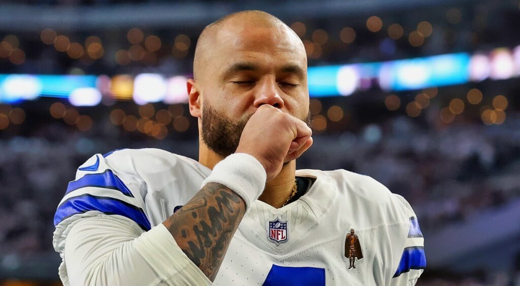 Dak Prescott closing his eyes