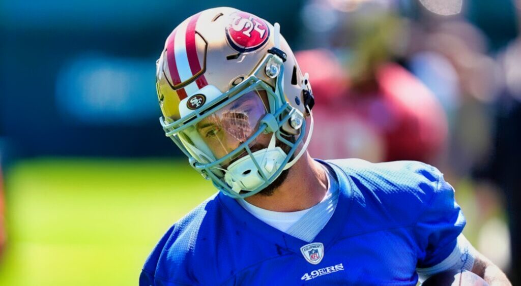 Ricky Pearsall of San Francisco 49ers running in practice.