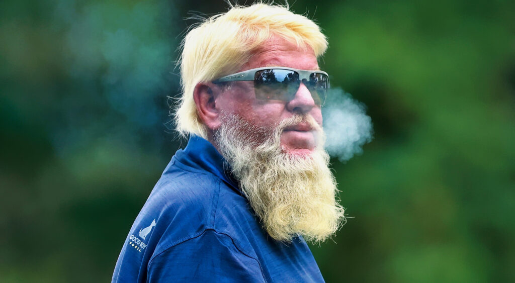 John Daly blowing smoke