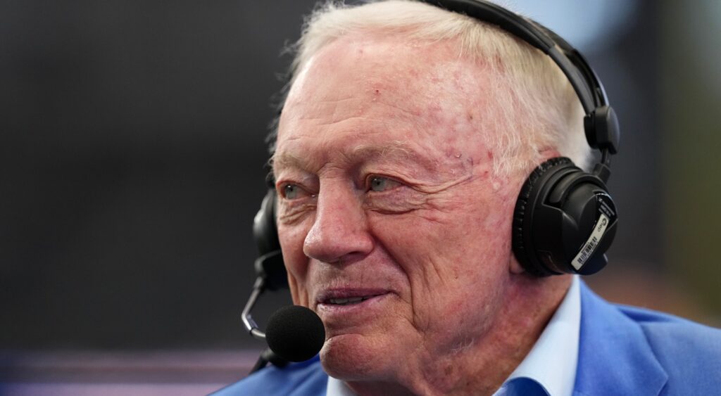 Jerry Jones with headset on