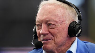 Jerry Jones with headset on