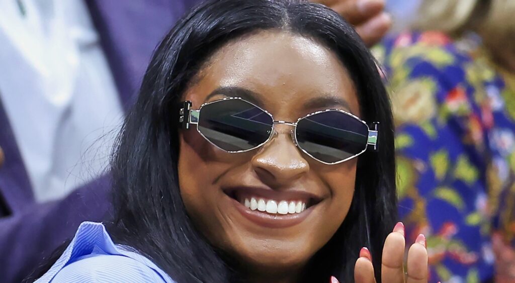 Simone Biles smiling at the US Open