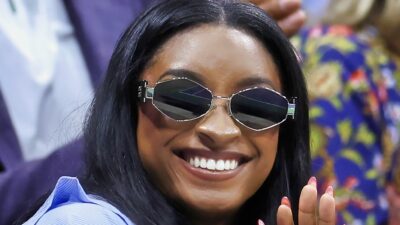 Simone Biles smiling at the US Open