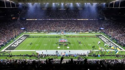 Eagles and Packers view from stadium