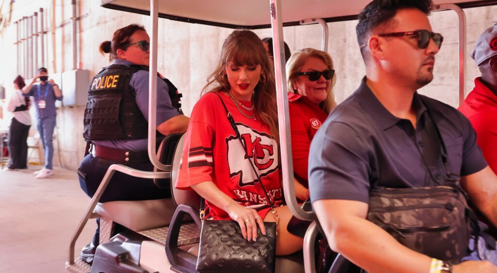 Taylor Swift entering Arrowhead Stadium