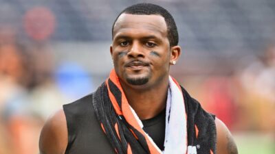 Deshaun Watson with towel around neck