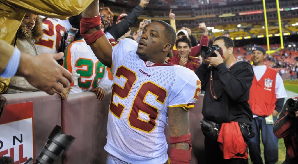 Clinton Portis after a game.