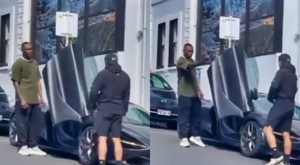 Israel Adesanya gets into an argument with driver