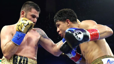 Erik Bazinyan punches Jaime Munguia