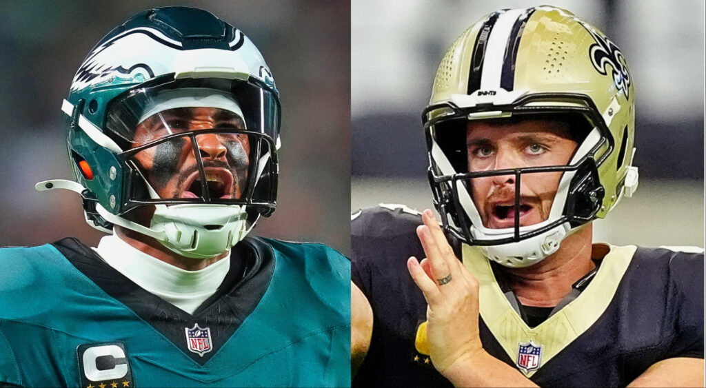 Jalen Hurts And Derek Carr are key players for their sides in the Eagles vs. Saints match.