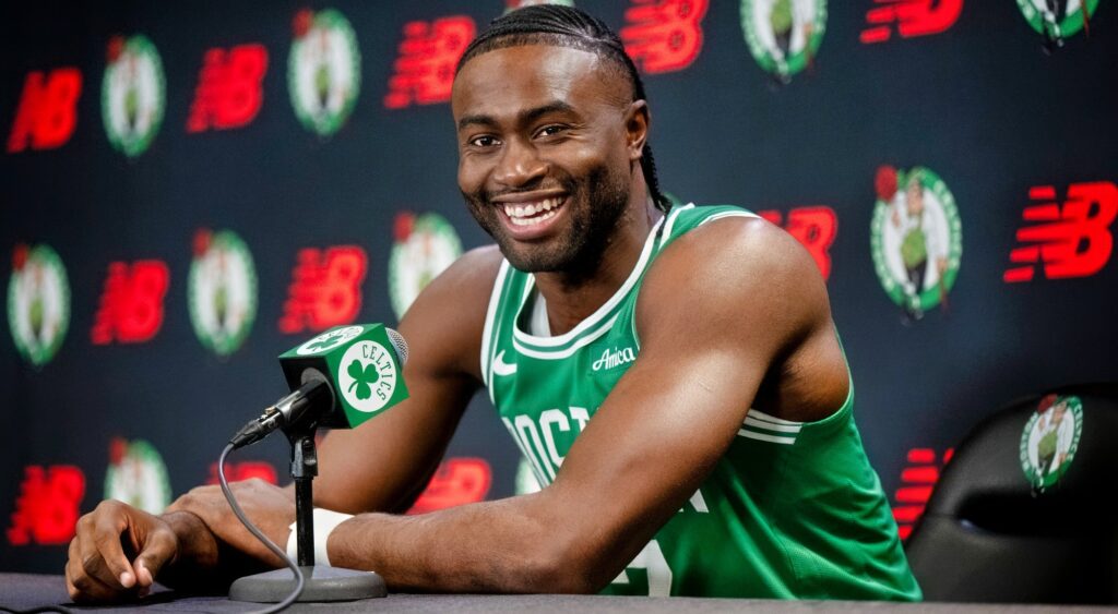 Basketball fans started cracking jokes after seeing Boston Celtics guard Jaylen Brown without a beard at the NBA media day.