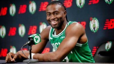 Basketball fans started cracking jokes after seeing Boston Celtics guard Jaylen Brown without a beard at the NBA media day.